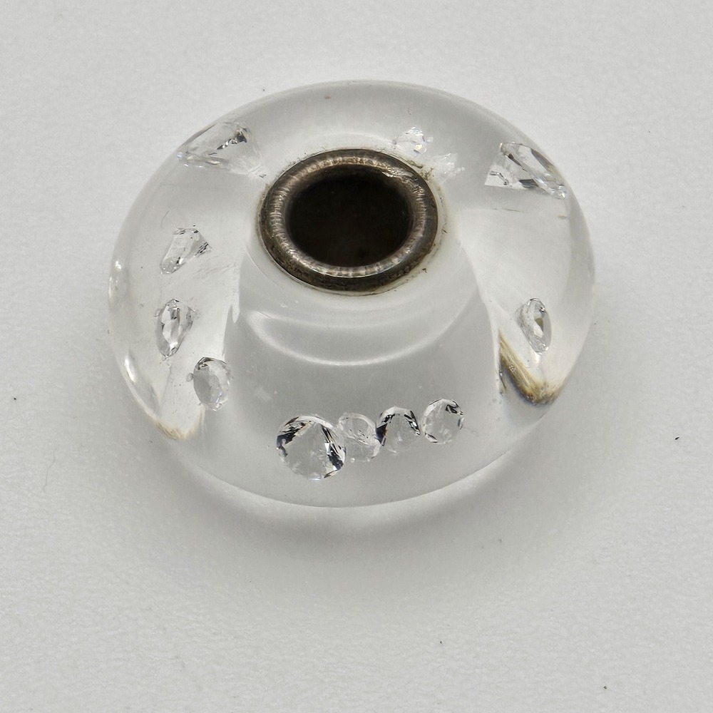 Authentic Trollbeads The Diamond White Bead Charm Signed 925 LAA Sterling Silver